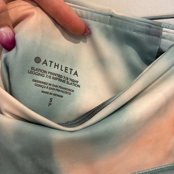 Athleta Teal and Peach Workout Set - Picture 8 of 9